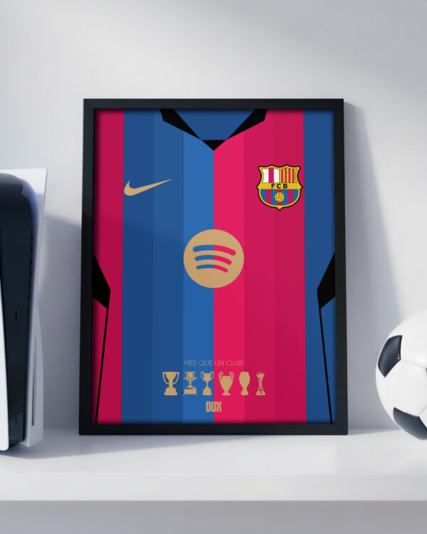 Barcelona 2027 Home Jersey - Framed Football Poster