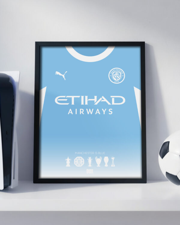 Manchester City 2027 Home Jersey - Framed Football Poster