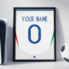 Italy 2024 Euro Customizable Jersey - Framed Football Poster