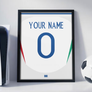 Italy 2024 Euro Customizable Jersey - Framed Football Poster
