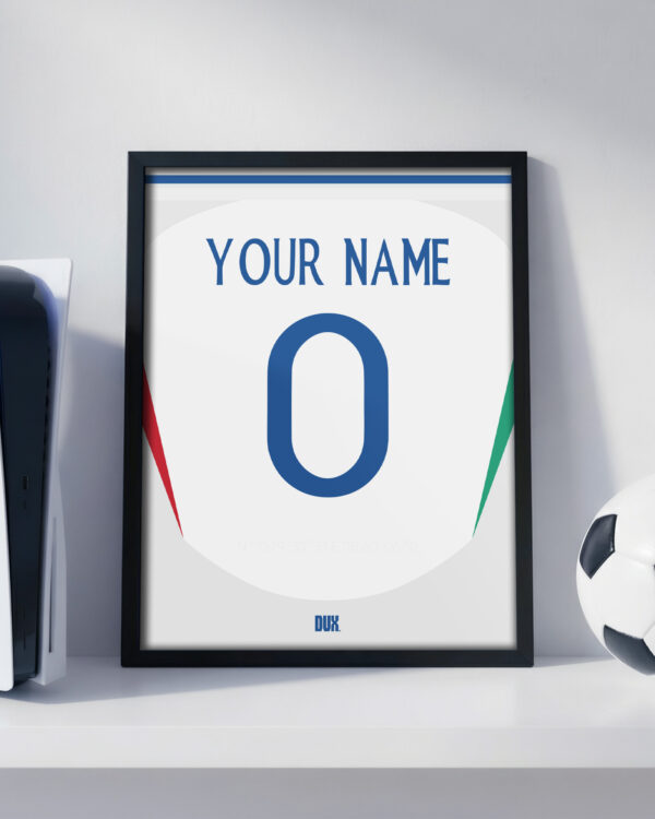 Italy 2024 Euro Customizable Jersey - Framed Football Poster