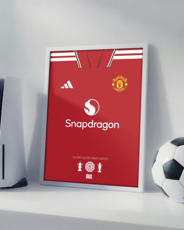 Manchester United 2027 Home Jersey - Framed Football Poster