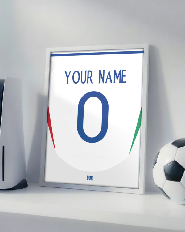 Italy 2024 Euro Customizable Jersey - Framed Football Poster