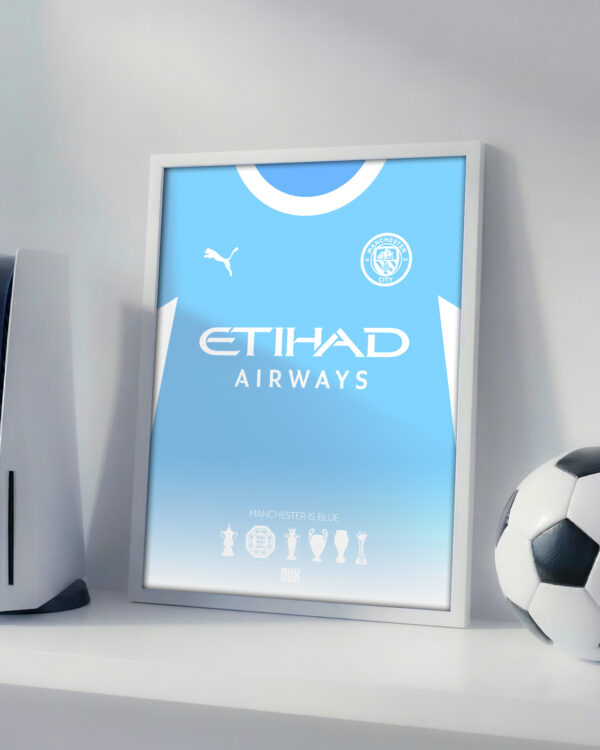 Manchester City 2027 Home Jersey - Framed Football Poster
