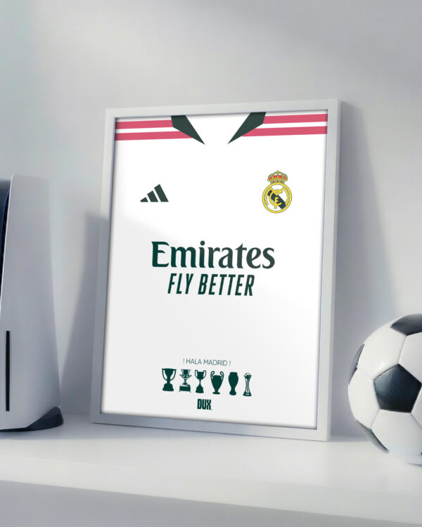 real-2027-white Real Madrid 2027 Home - Jersey Framed Football Poster
