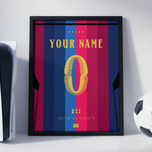 Barcelona 26/27 Customizable Jersey - Framed Football Poster
