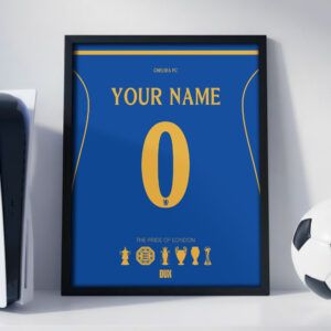 Chelsea 26/27 Customizable Jersey - Framed Football Poster