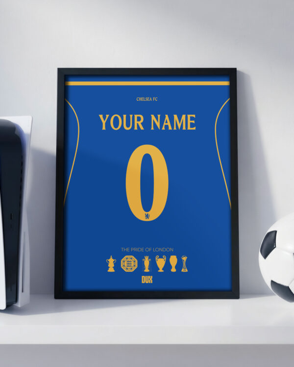 Chelsea 26/27 Customizable Jersey - Framed Football Poster