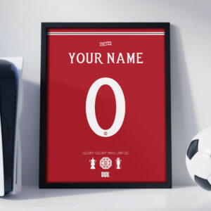 MAN-U-CUSTOM-JERSEY Manchester United 26/27 Customizable Jersey - Framed Football Poster