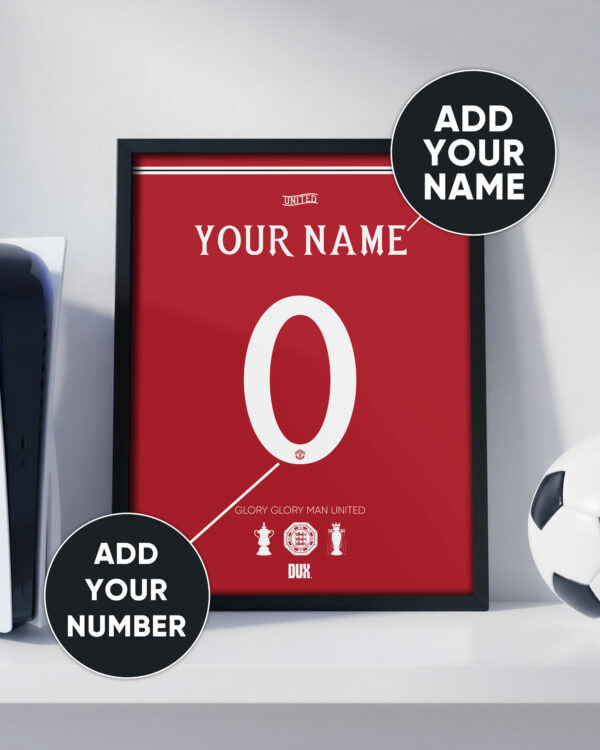 Manchester United 26/27 Customizable Jersey - Framed Football Poster