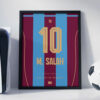 Mohamed Salah 26/27 Home Jersey - Framed Football Poster