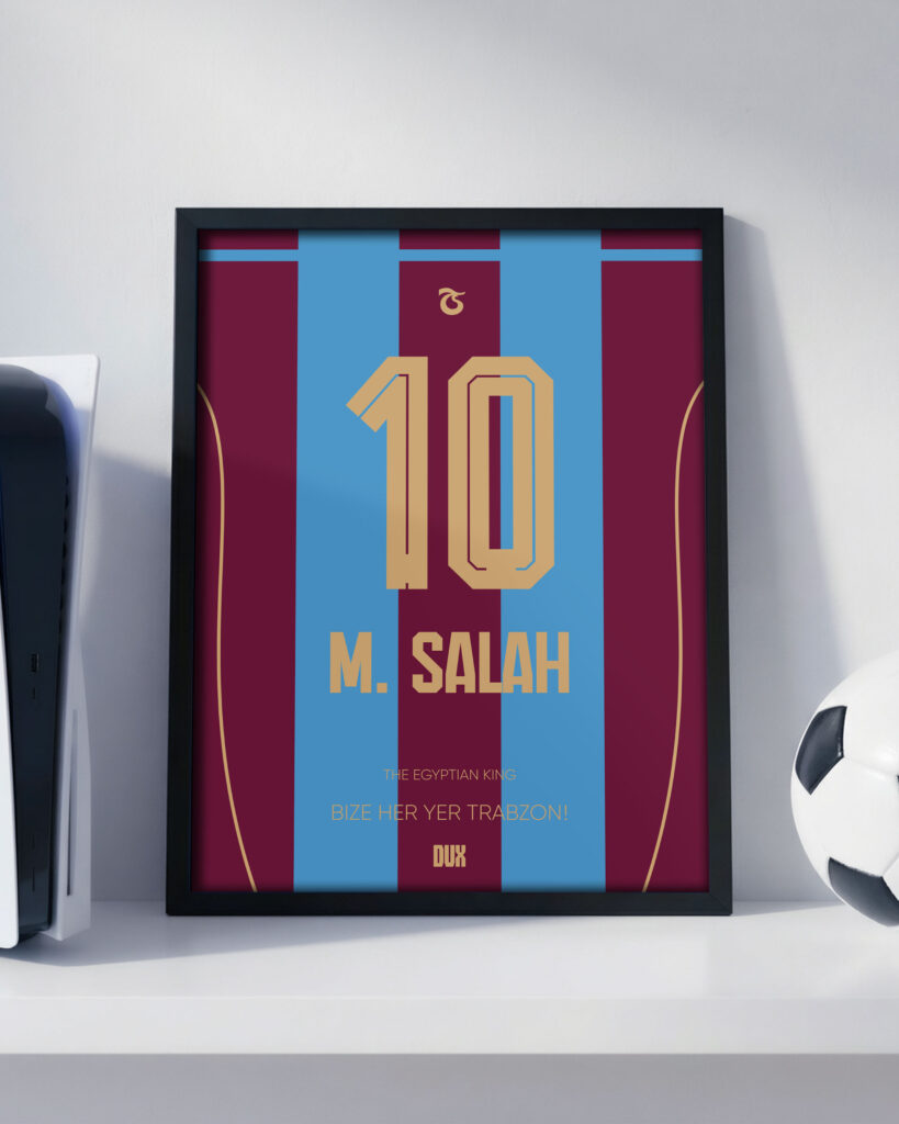 Mohamed Salah 26/27 Home Jersey - Framed Football Poster