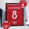 Bruno Fernandes 26/27 Home Jersey-  Framed Football Poster