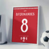 Bruno Fernandes 26/27 Home Jersey-  Framed Football Poster