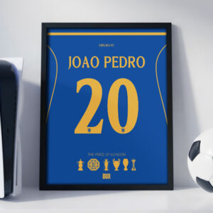 pedro João Pedro 26/27 Home Jersey - Framed Football Poster