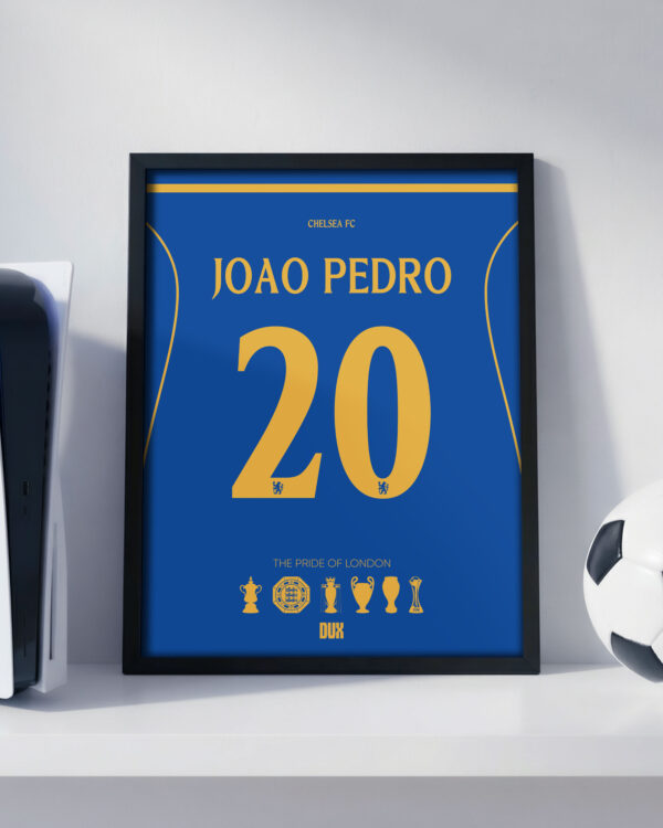 pedro João Pedro 26/27 Home Jersey - Framed Football Poster