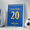 pedro-white João Pedro 26/27 Home Jersey - Framed Football Poster